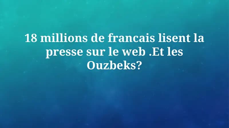 La consommation de presse en ligne en Ouzbékistan: un aperçu