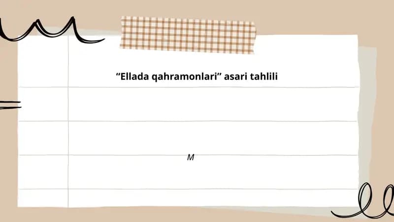 Ellada qahramonlari asari tahlili