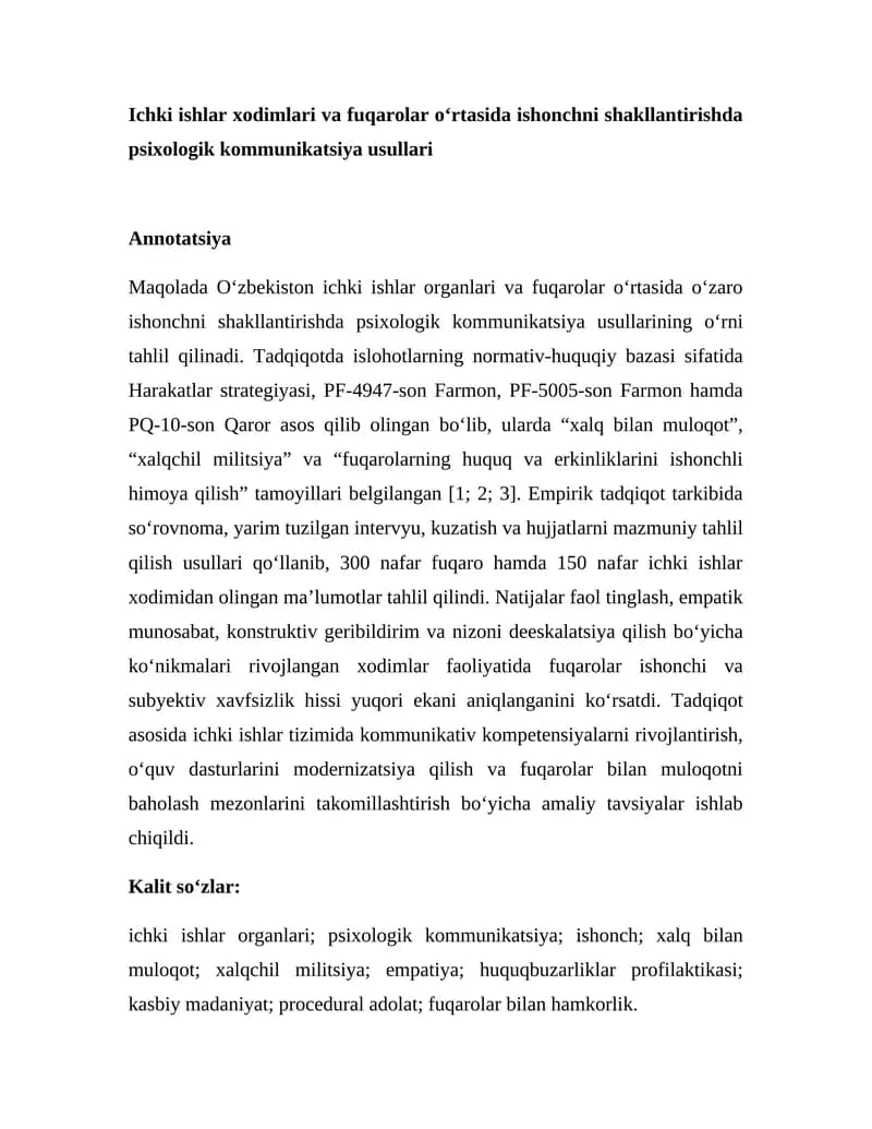 Psixologik kommunikatsiya usullari
