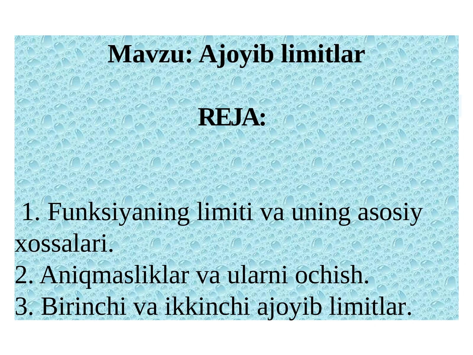 Ajoyib limitlar