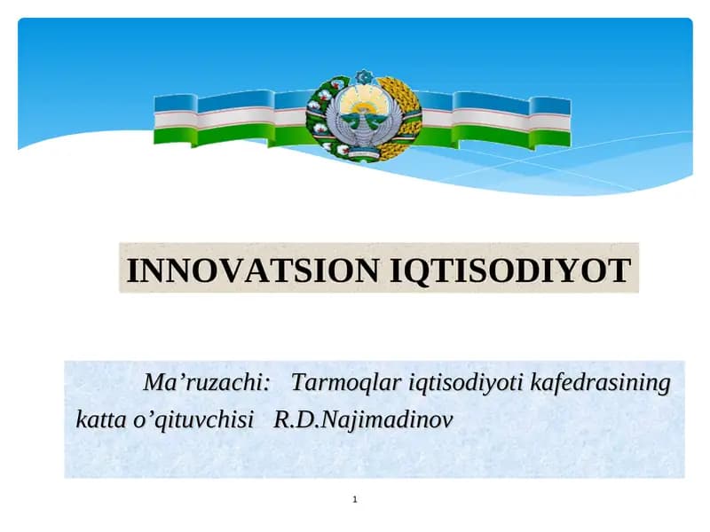 Инноватсион иqtисодиёт