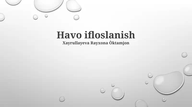 Havoning ifloslanishi