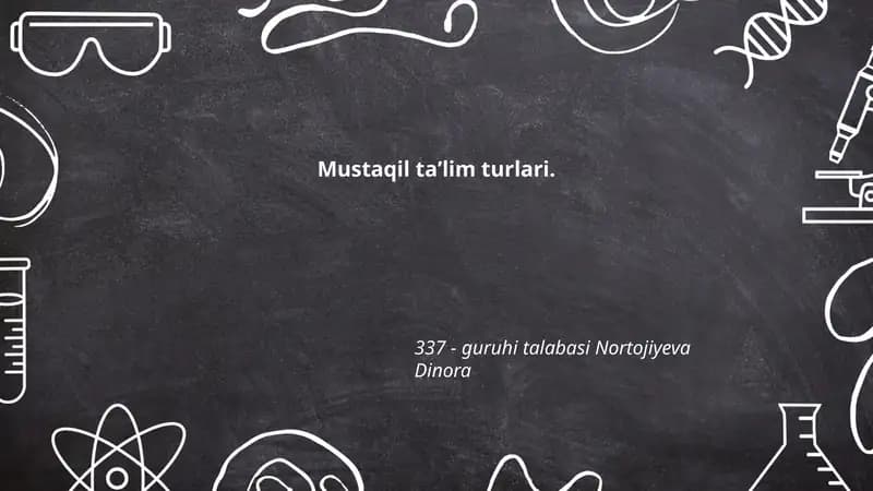 Mustaqil ta'limning ahamiyati