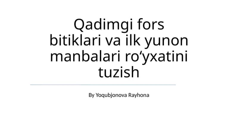 Qadimgi Yunon Manbalari
