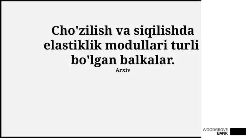 Turli Elastiklik Modulli Nurlar