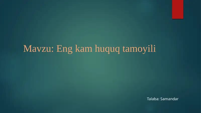Eng kam huquq tamoyili
