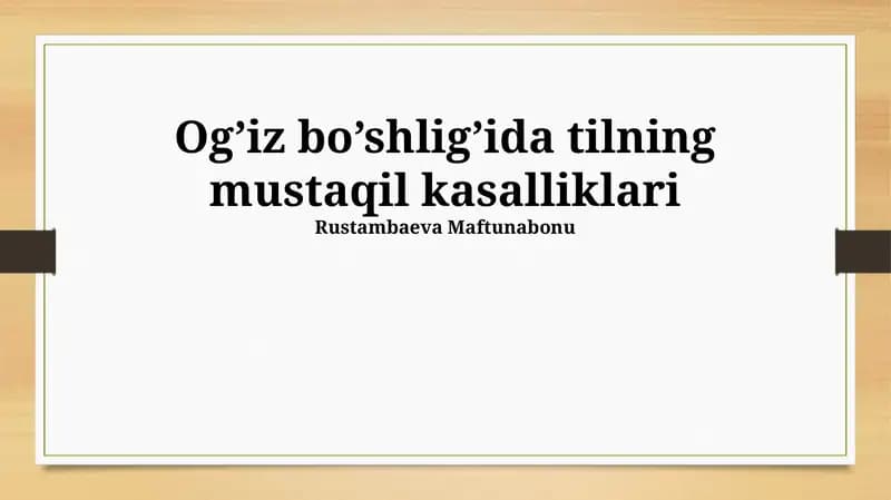Tilning Og'riqlari (Glossodiniya)