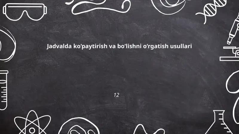 Jadvalda ko‘paytirish va bo‘lishni o‘rgatish usullari