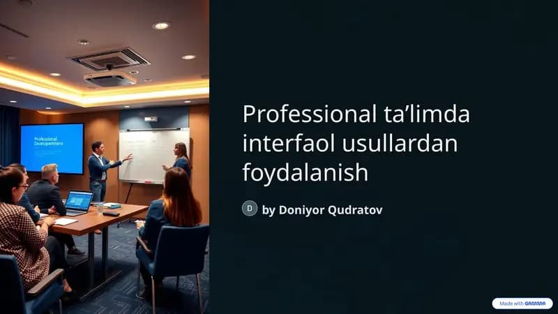 O‘qitishning interfaol usullari