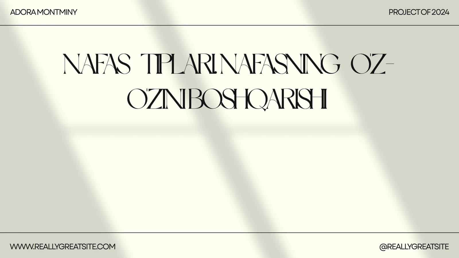 NAFAS TIPLARI. NAFASNING O'Z-O'ZINI BOSHQARISHI