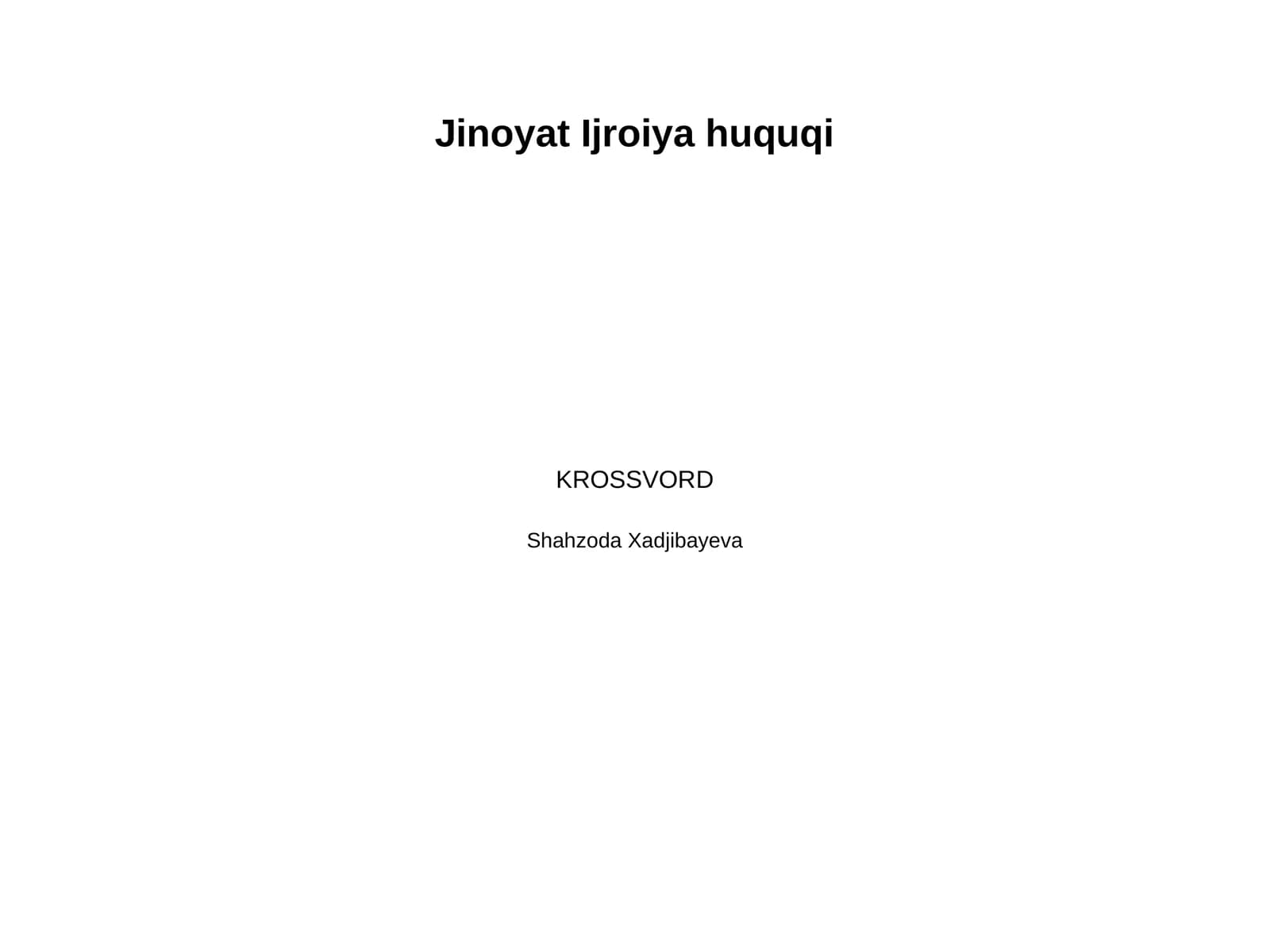 Jinoyat Ijroiya huquqi