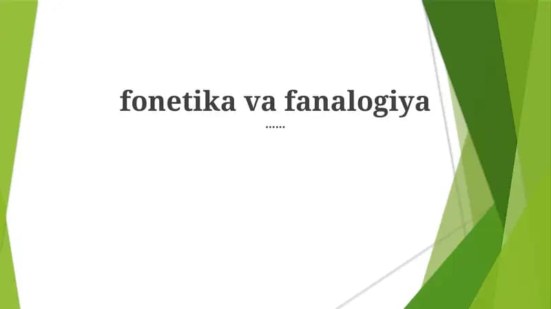 Til Ovozlar: Fonetika