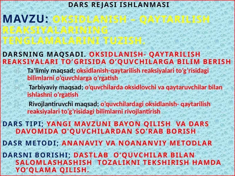 Oksidlanish–qaytarilish reaksiyalari