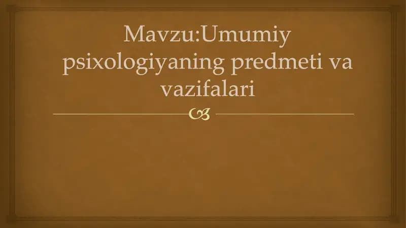 Umumiy Psixologiya