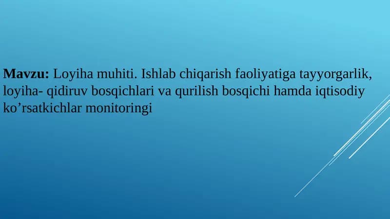 Loyiha muhiti