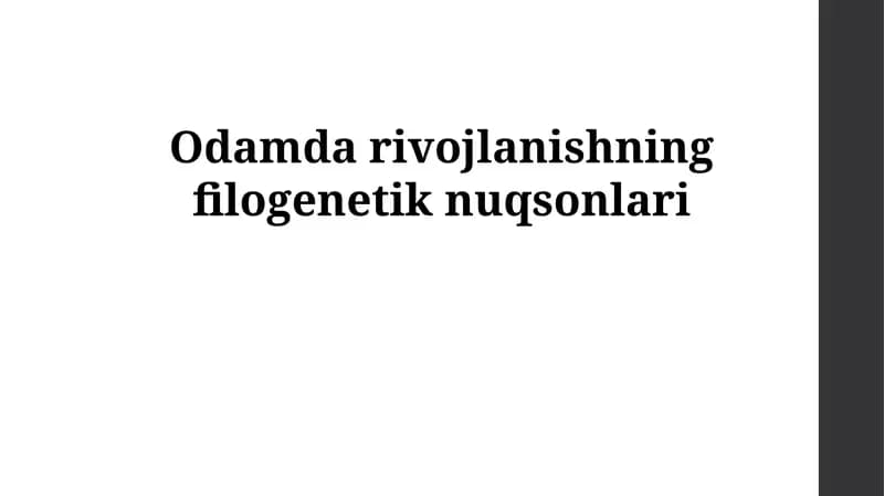 Xonamdagi rivojlanishning filogenetik nuqsonlari