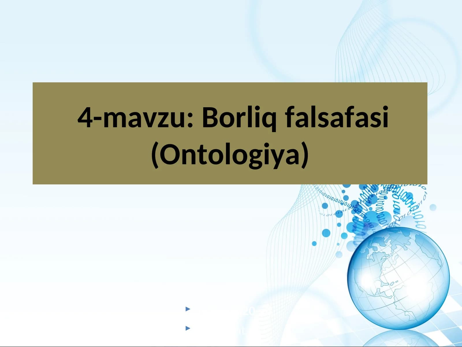 Borliq falsafasi (Ontologiya)