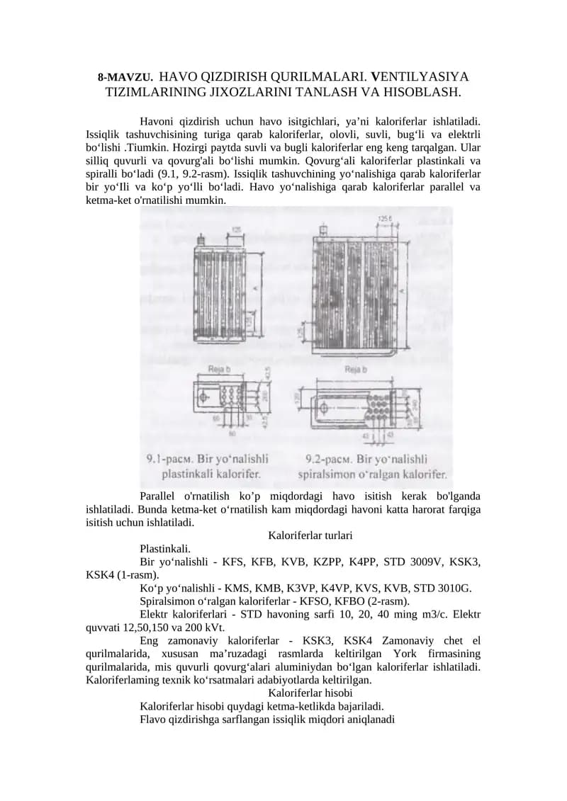 HAVO QIZDIRISH QURILMALARI