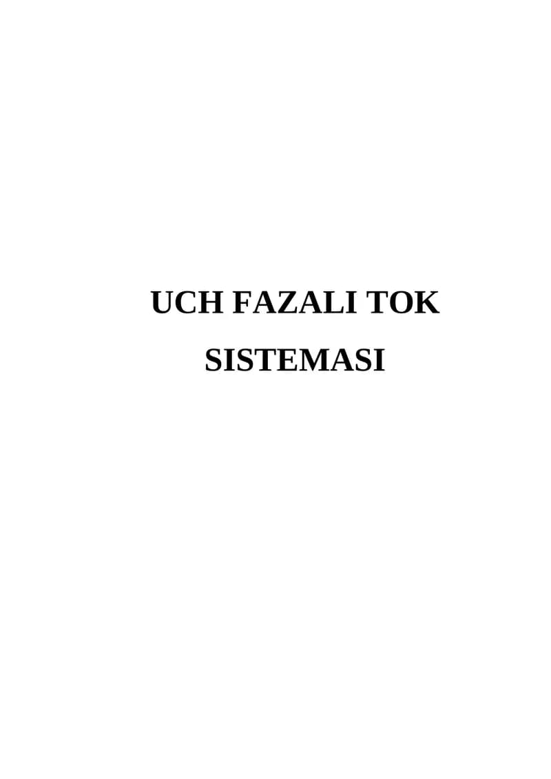 UCH FAZALI TOK SISTEMASI