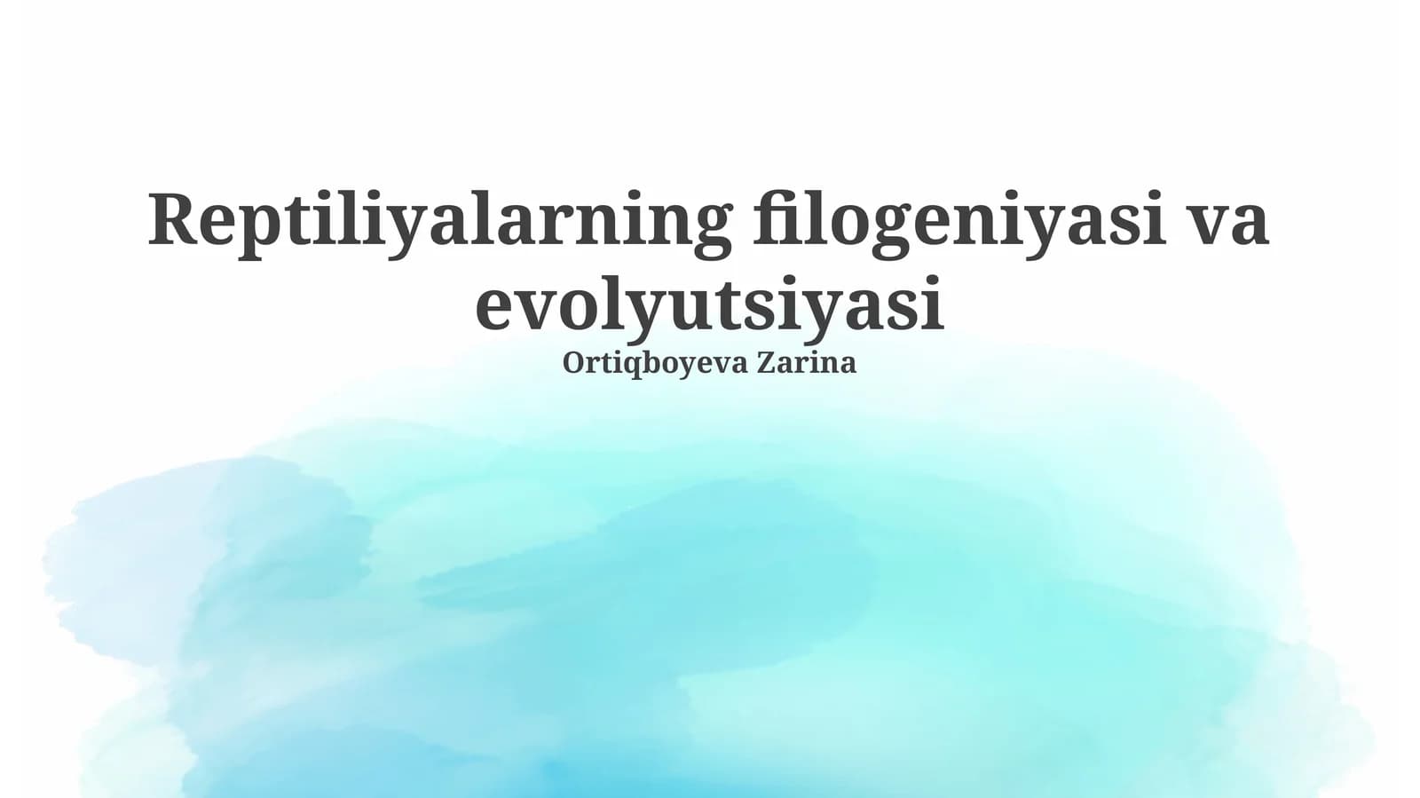 Reptiliyalarning filogeniyasi va evolyutsiyasi