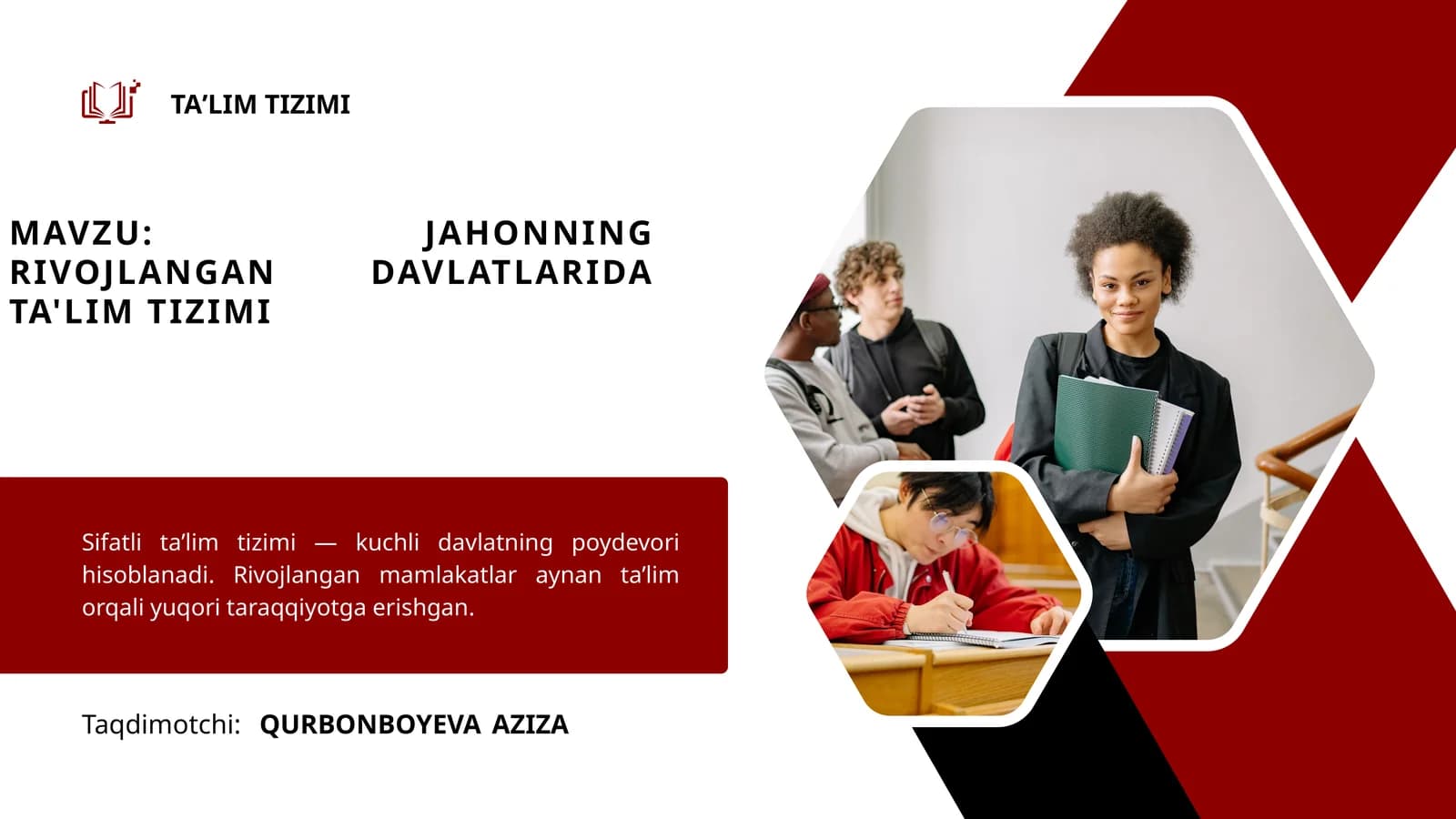 Jahonning rivojlangan davlatlarida ta'lim tizimi.