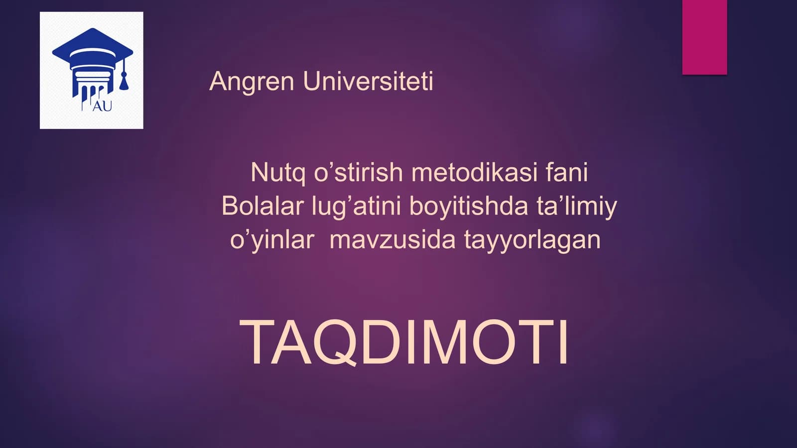 Bolalar Lug'atini Boyitishda Ta'limiy O'yinlar