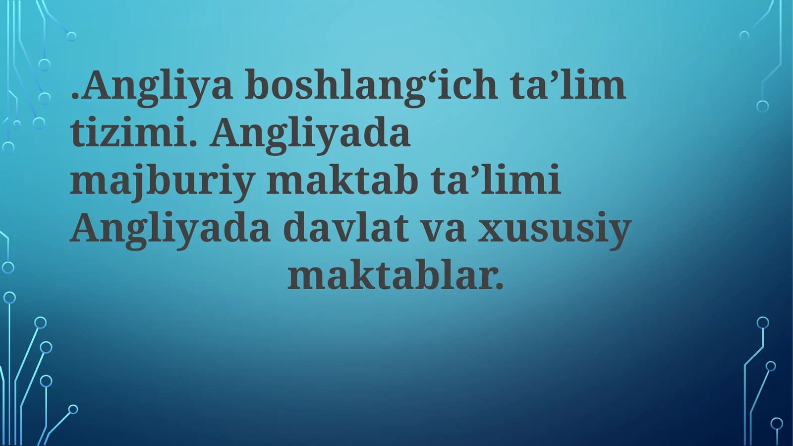 Angliya boshlang'ich ta'lim tizimi