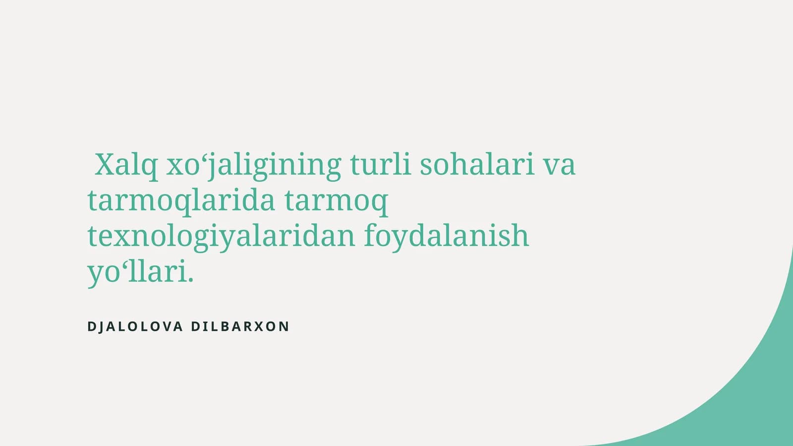 Tarmoq texnologiyalari