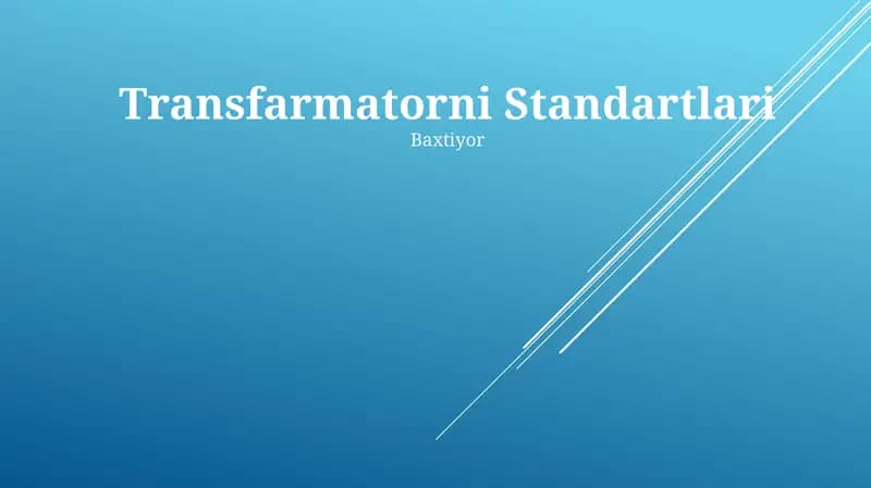 Transfarmatorni Standartlari