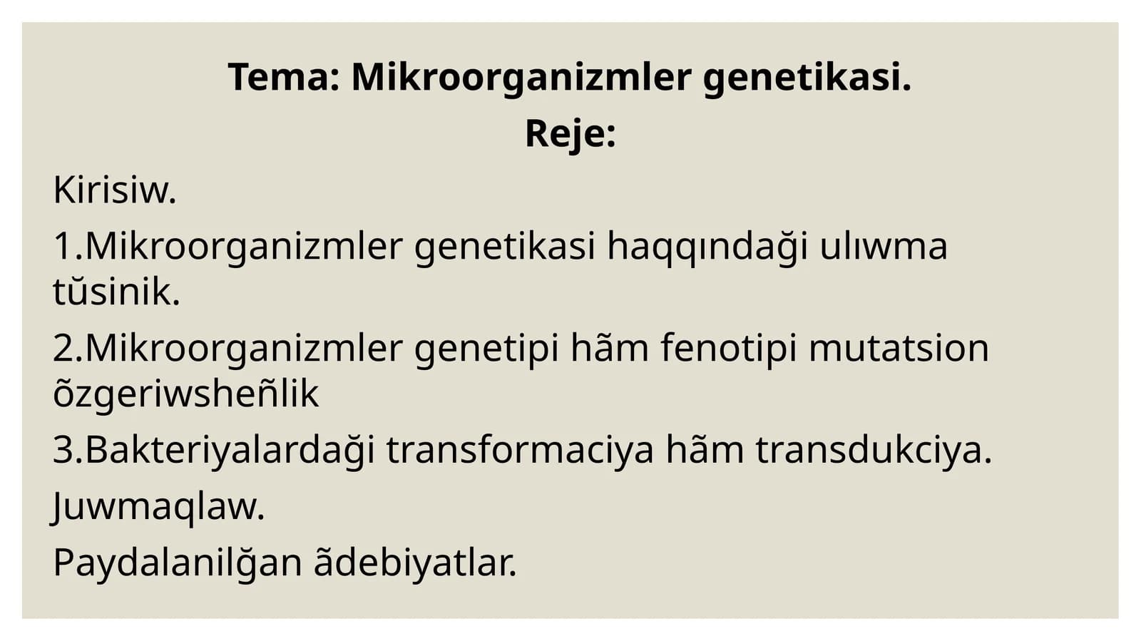 Mikroorganizmler genetikasi