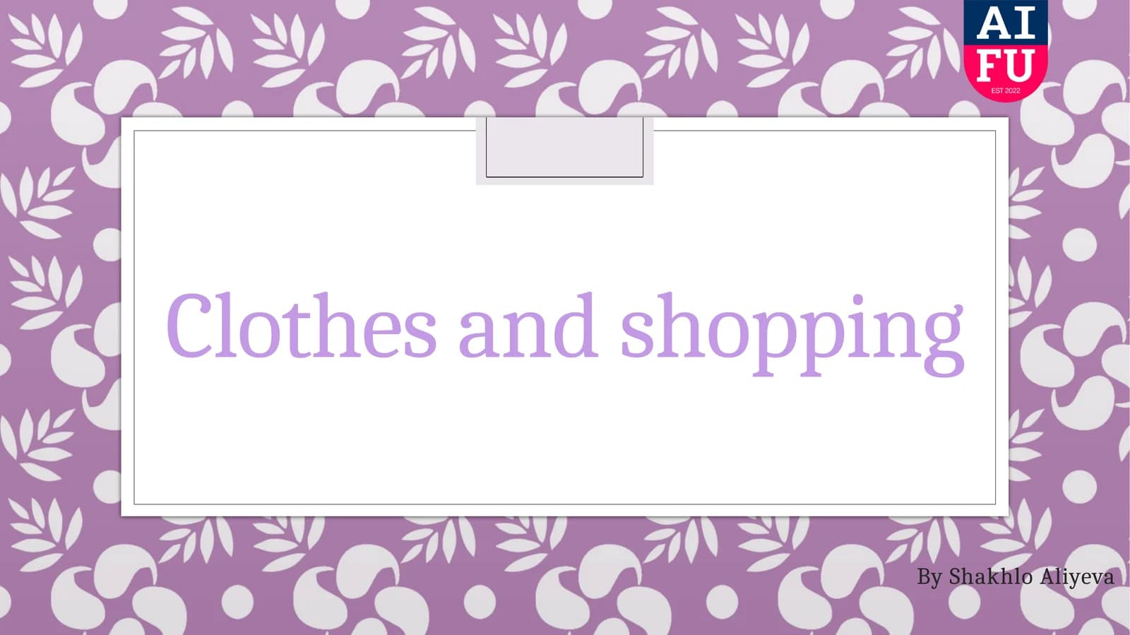 Clothes and shopping