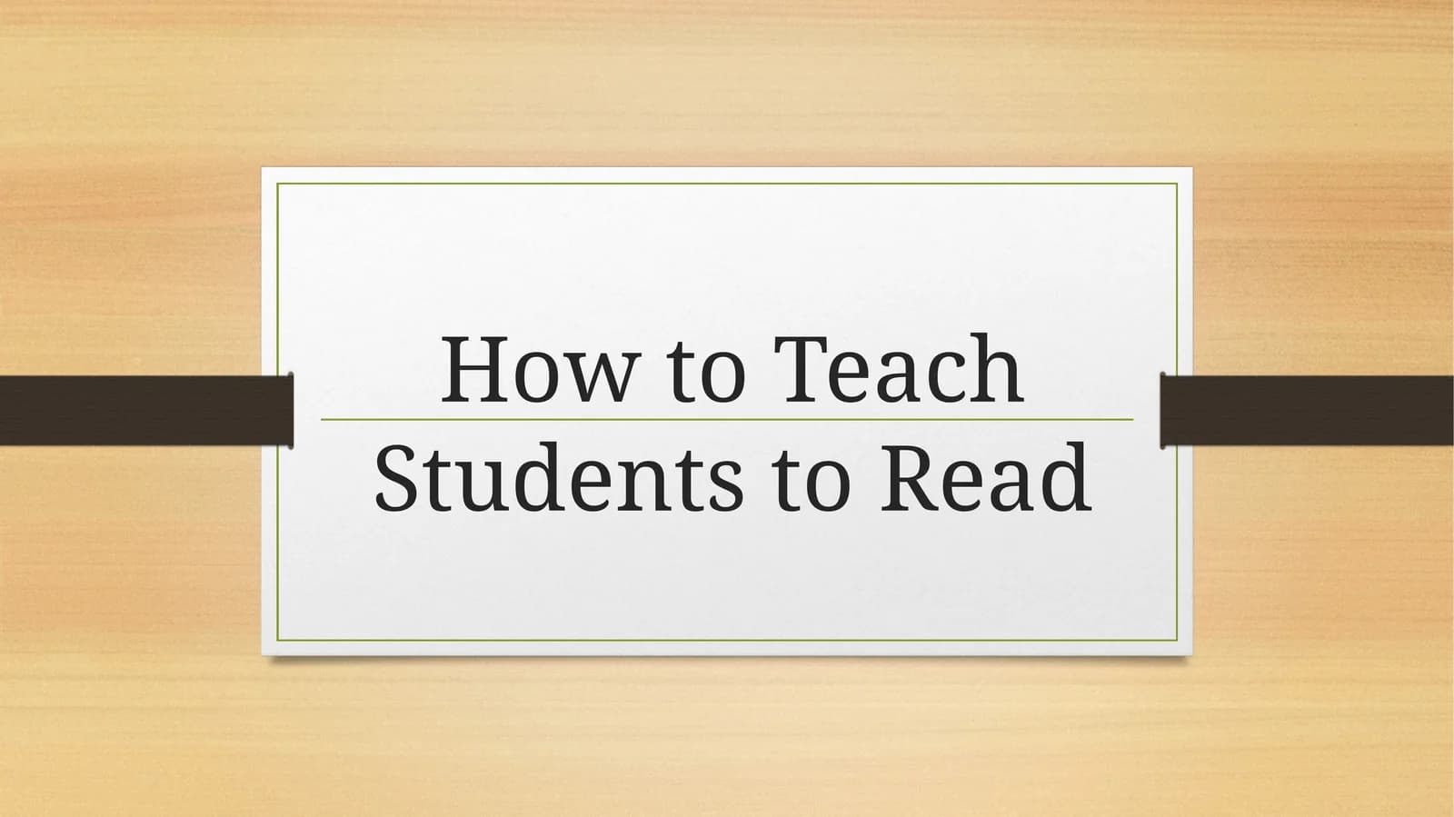 Main Approaches to Teaching Reading