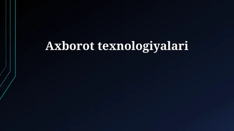 Axborot Texnologiyalari