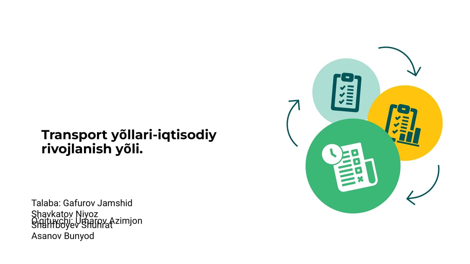Transport yõllari-iqtisodiy rivojlanish yõli