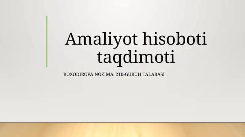 Amaliyothi-soboti taqdimoti