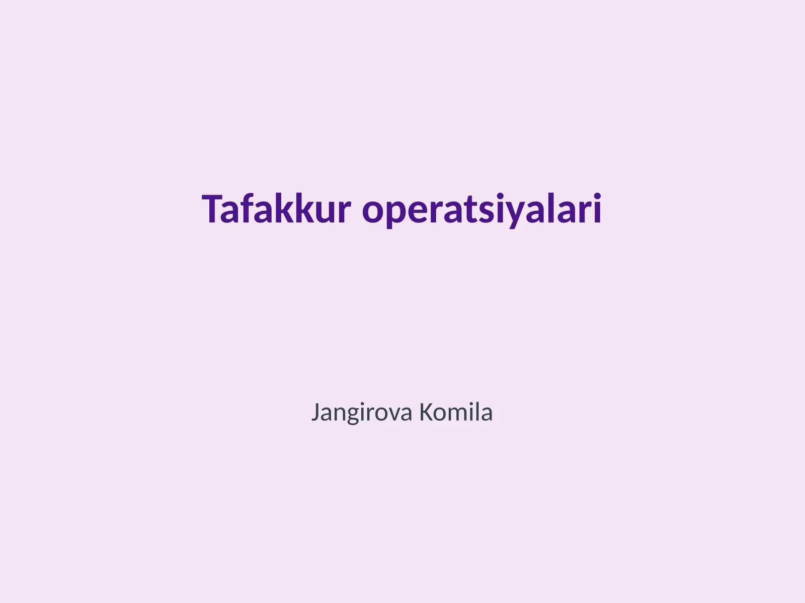 Tafakkur operatsiyalari
