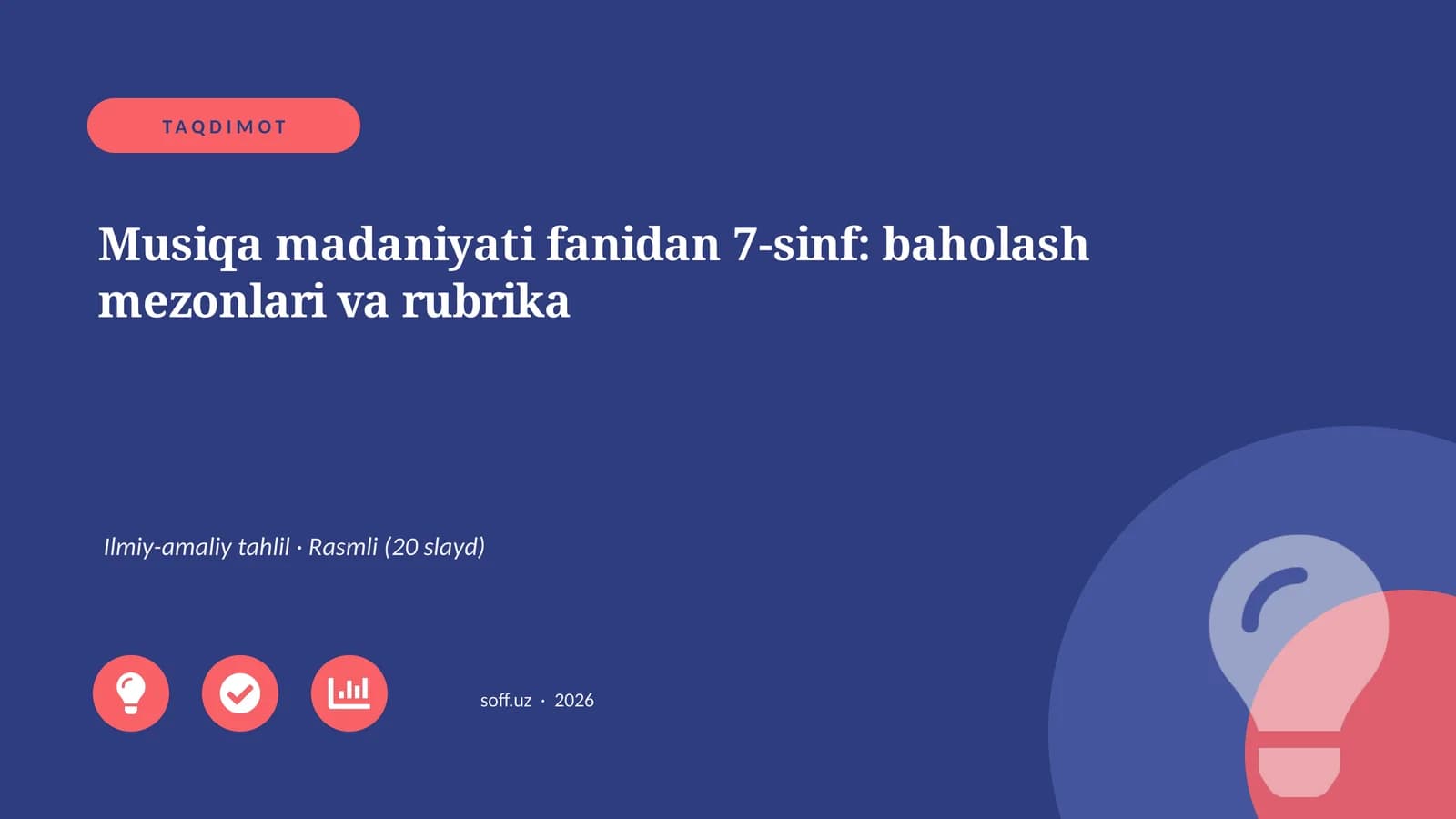 Musiqa madaniyati fanidan 7-sinf: baholash mezonlari va rubrika