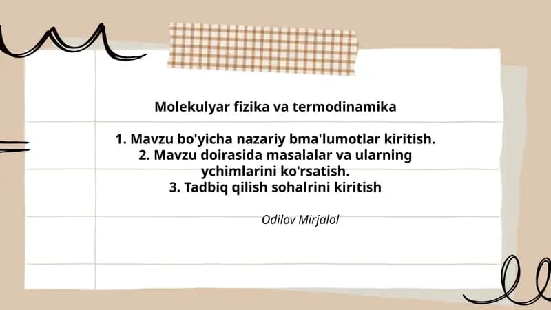 Molekulyar fizika va termodinamika