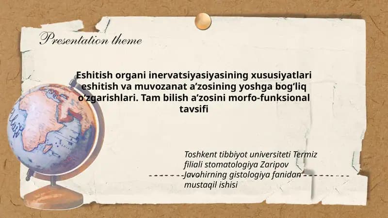 Eshtish organi inervatsiyasi