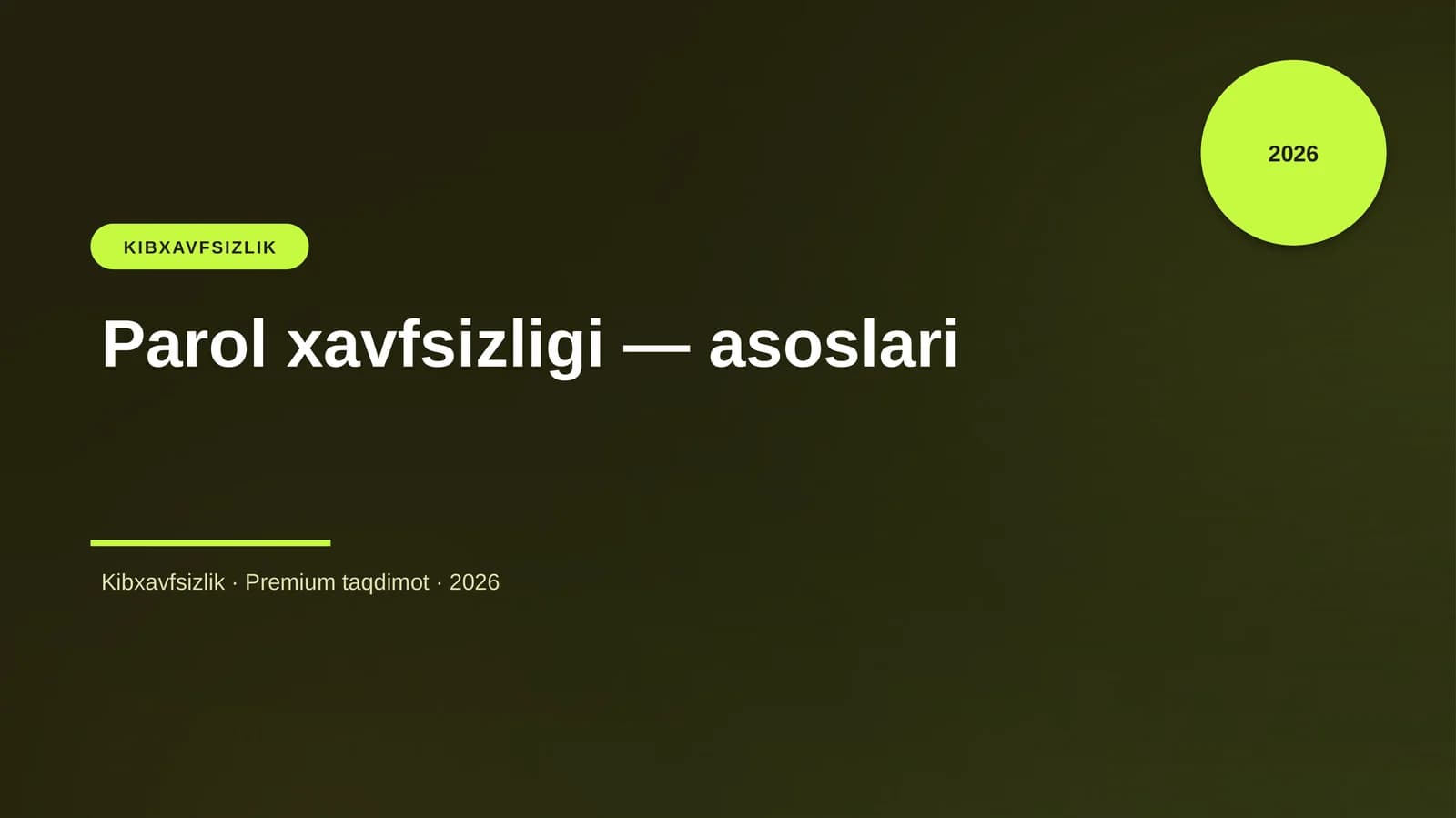 Parol xavfsizligi — asoslari