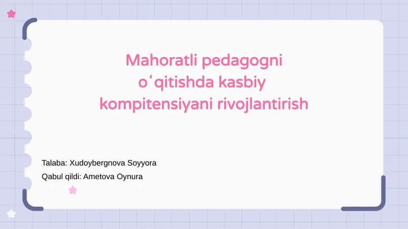Kasbiy kompetentsiya asoslari