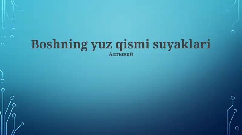 Boshning yuz qismi suyaklari