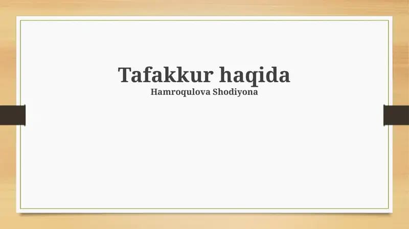 Tafakkur haqida