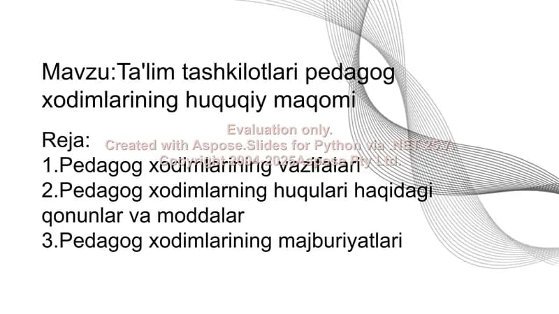 Pedagog xodimlarining huquqiy maqomi