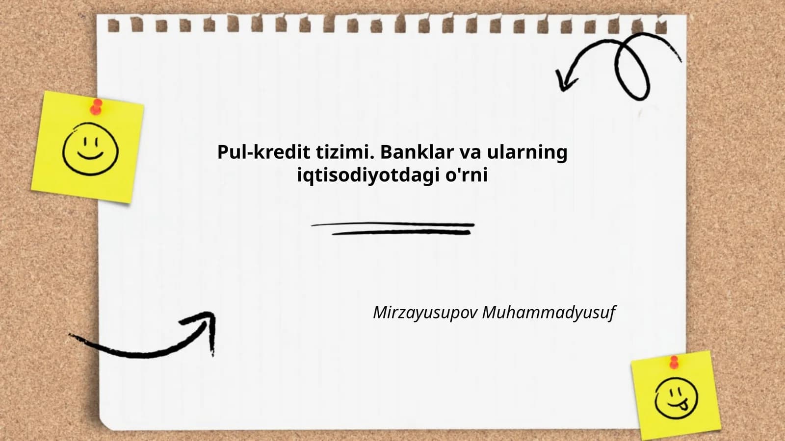 Pul-kredit tizimi. Banklar va ularning iqtisodiyotdagi o'rni