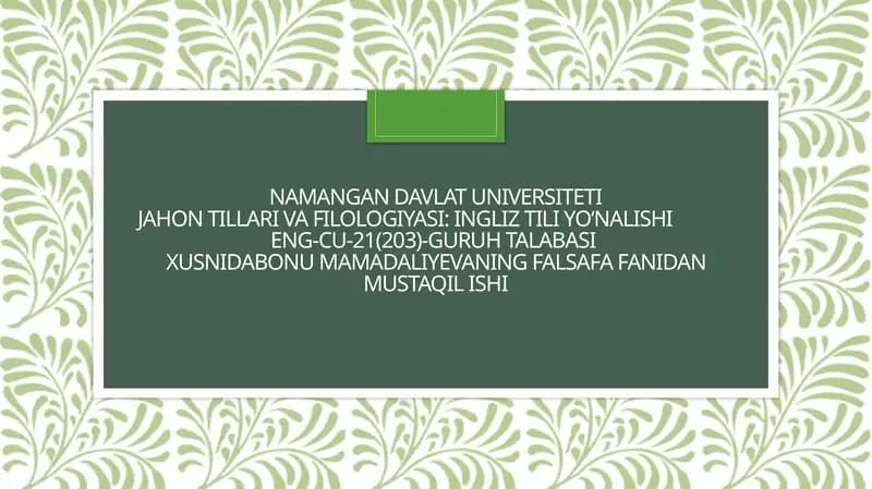 Ibn Sinoning mantiqiy qarashlari