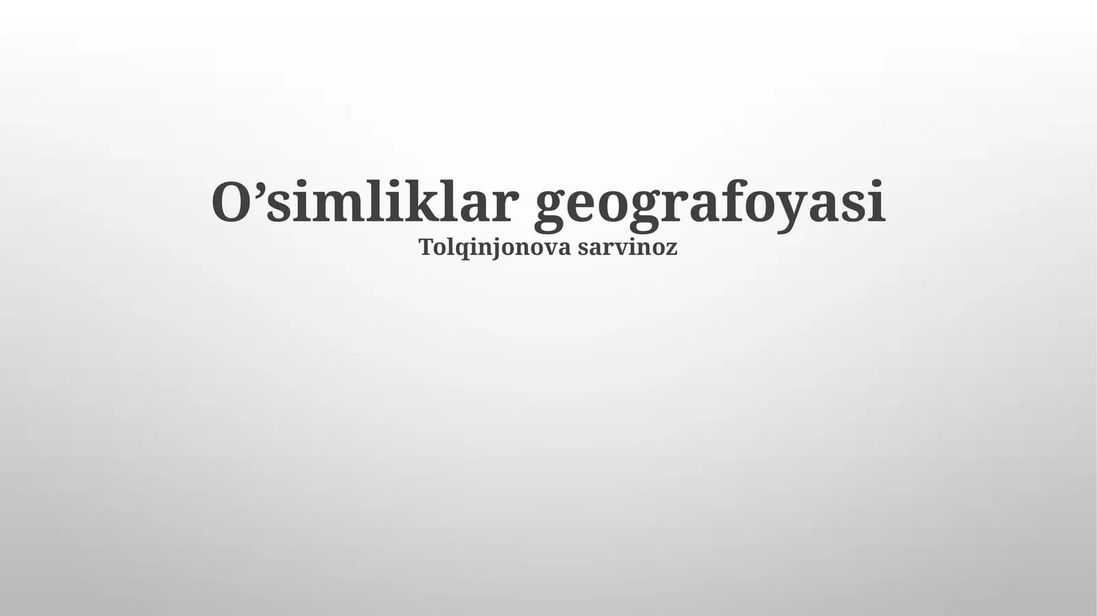 O'simliklar geografoyasi