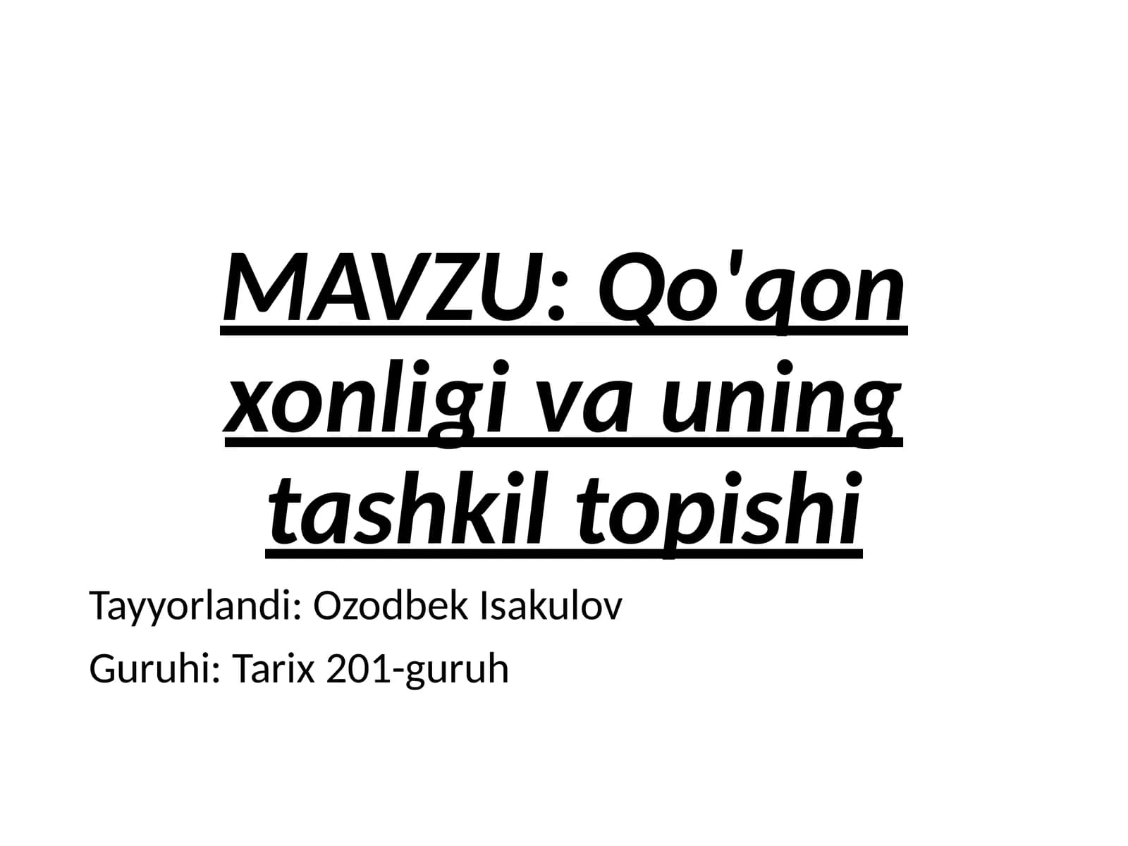 Qo'qonxonligivauningtashkiltopishi