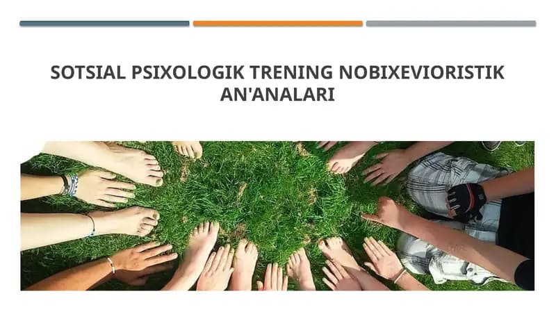 Sotsial psixologik trening nobixevioristik an'analari