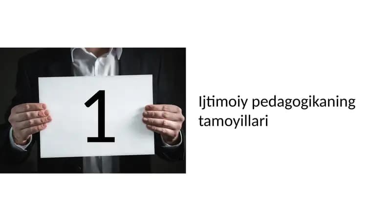 Ijtimoiy pedagogikaning tamoyillari